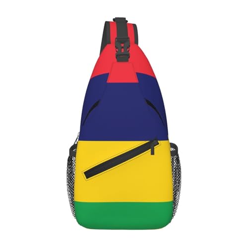 Umhängetasche mit Flagge von Mauritius, langlebig, großes Fassungsvermögen, leicht und atmungsaktiv, geeignet für verschiedene Veranstaltungsorte im Freien von BOAIHH
