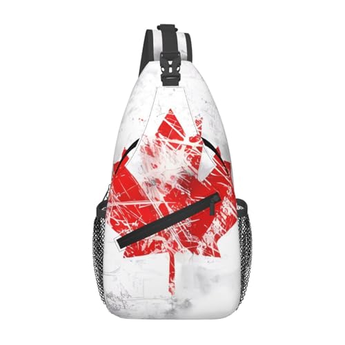 Umhängetasche mit kanadischer Flagge im Retro-Stil, langlebig, großes Fassungsvermögen, leicht und atmungsaktiv, geeignet für verschiedene Veranstaltungsorte im Freien von BOAIHH