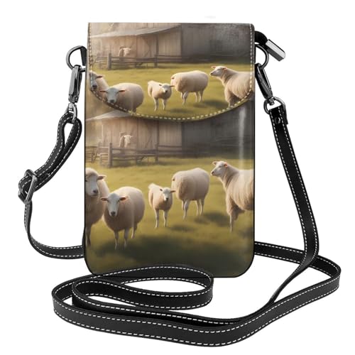 Viele niedliche Schafe, leichte Schultertasche mit mehreren Taschen, mit Magnetverschluss, geeignet für Reisen und den täglichen Gebrauch von BOAIHH