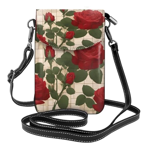 Viele rote Rosen Multi Pocket Leichte Umhängetasche mit Magnetverschluss geeignet für Reisen und den täglichen Gebrauch von BOAIHH