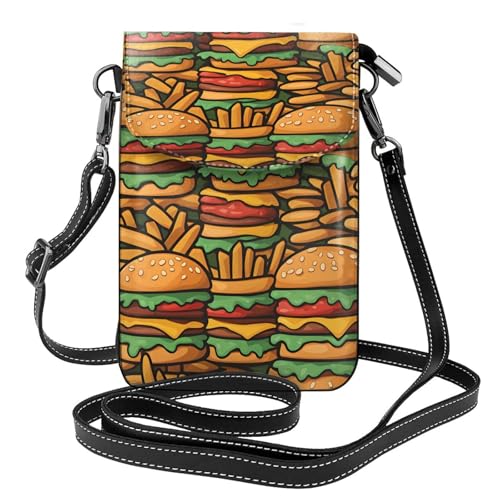 Viele süße Burger leichte Schultertasche mit mehreren Taschen, mit Magnetverschluss, geeignet für Reisen und den täglichen Gebrauch von BOAIHH