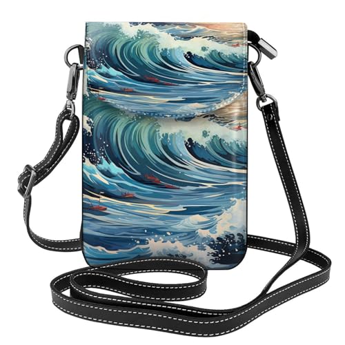 Wave Segelboot Möwe Multi Pocket Leichte Umhängetasche mit Magnetverschluss Geeignet für Reisen und den täglichen Gebrauch von BOAIHH