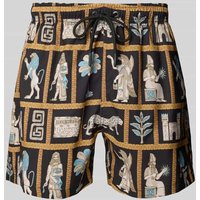 BOARDIES Badehose im Allover-Look Modell 'Mesopotamia' in Black, Größe XXL von BOARDIES