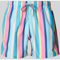BOARDIES Badehose mit Streifenmuster Modell 'Cake Stripe' in Pink, Größe XXL von BOARDIES