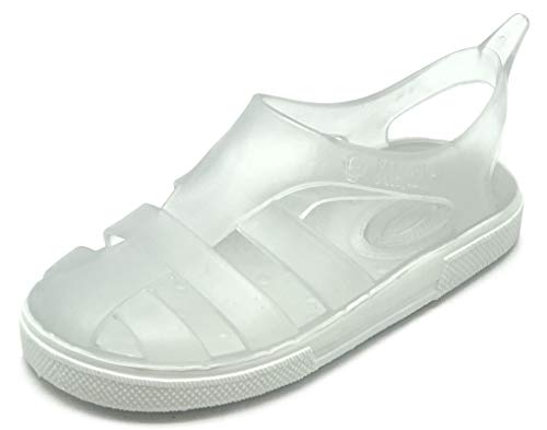 BOATILUS BIOTY MEER- UND STRANDSANDALEN FÜR KINDER TRANSPARENT-WEISS TG.20/21 von BOATILUS smelly welly