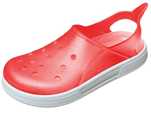 BOATILUS CLOGGY MEER- UND STRANDSANDALEN FÜR KINDER CLOGGY NEON ROT TG.20/21 von BOATILUS smelly welly