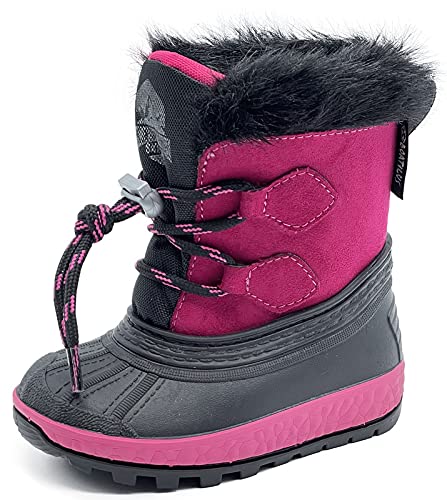 BOATILUS JOGGY Schneestiefel, Schneestiefel für Kinder, warmes recyceltes Fleecefutter aus Wasserflaschen, FUCHSIA Größe 26/27 von BOATILUS smelly welly