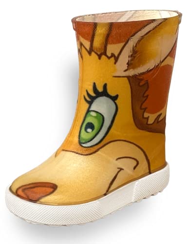 Boatilus Nautic Kinder Regenstiefel, Galoschen, Gartenstiefel - 100% wasserdicht, duftender Gummi, rutschfest - Giraffe - Größe 25 von BOATILUS smelly welly