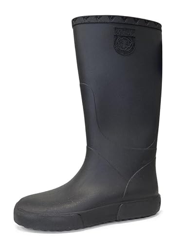 Boatilus Nautic Kinder Regenstiefel, Galoschen, Gartenstiefel - 100% wasserdicht, duftender Gummi, rutschfest - SCHWARZ - Größe 27 von BOATILUS smelly welly