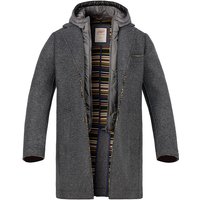 BOB Herren Mantel grau Woll-Stretch unifarben von BOB