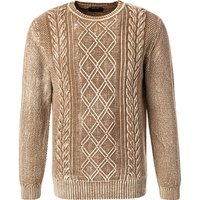 BOB Herren Pullover beige Schurwolle unifarben von BOB