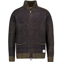 BOB Herren Cardigan blau Schurwolle unifarben von BOB