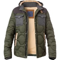 BOB Herren Steppjacke grün Mikrofaser unifarben von BOB