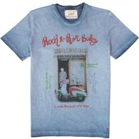 BOB Herren T-Shirt blau Baumwolle von BOB