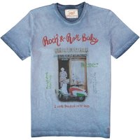 BOB Herren T-Shirt blau Baumwolle von BOB