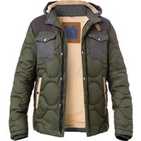 BOB Herren Steppjacke grün Mikrofaser unifarben von BOB