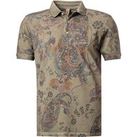 BOB Herren Polo-Shirt grün Baumwoll-Piqué gemustert von BOB