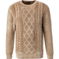 BOB Herren Pullover beige Schurwolle unifarben von BOB