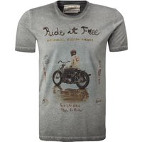 BOB Herren T-Shirt grau Baumwolle von BOB