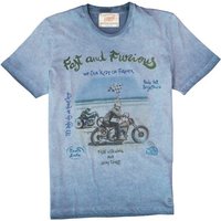 BOB Herren T-Shirt blau Baumwolle von BOB