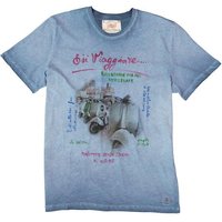 BOB Herren T-Shirt blau Baumwolle von BOB