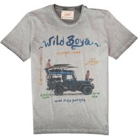 BOB Herren T-Shirt grau Baumwolle von BOB