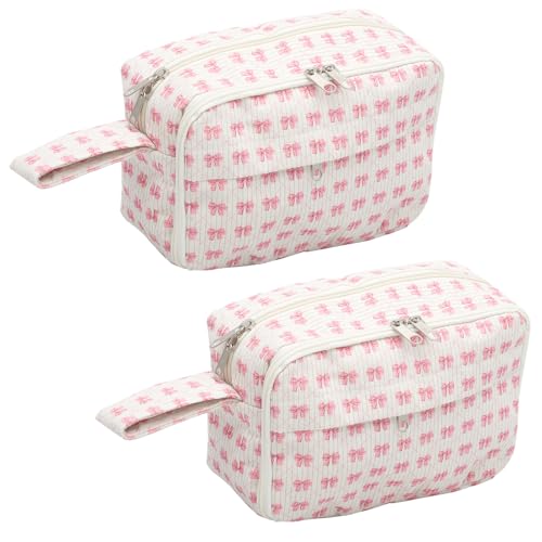 BOBASH 2 Stück Stiftetasche Cord Große Federmäppchen mit Reißverschluss Schlamperbox Pencil für Teenager Mädchen Schulzeug(A) von BOBASH