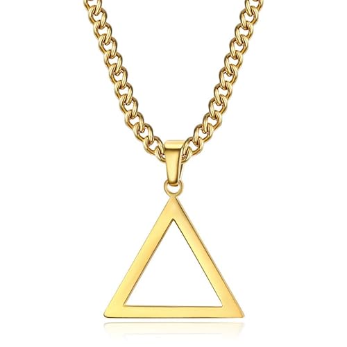 BOBIJOO JEWELRY - Anhänger Halskette Dreieck Emblem Freimaurerei Stahl Gold vergoldete Kette von BOBIJOO JEWELRY