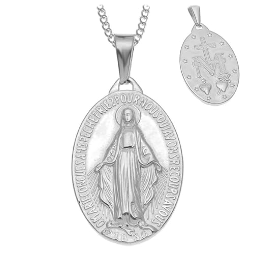 BOBIJOO JEWELRY - Anhänger Halskette Medaille Jungfrau Maria, Wunderbare, Edelstahl Silber Kette BOBIJOO JEWELRY - Anhänger Halskette Medaille Jungfrau Maria, Wunderbare, Edelstahl Silber Kette von BOBIJOO JEWELRY