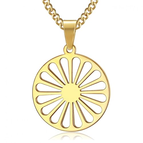 BOBIJOO JEWELRY - Anhänger-Halskette Rad-Chakra Flagge Zigeuner Zigeuner Zigeuner Reisender Stahl Gold Vergoldet Legierung, Kette BOBIJOO JEWELRY - Anhänger-Halskette Rad-Chakra Flagge Zigeuner Zigeuner Zigeuner Reisender Stahl Gold Vergoldet Legierung, Kette von BOBIJOO JEWELRY