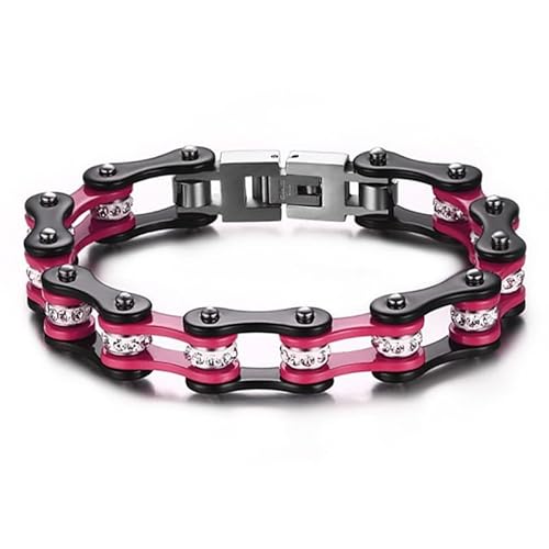 BOBIJOO JEWELRY - Armband Frau-Mann-Edelstahl-Silber-Schwarz-Pink Strass Kette Motorrad Bike Biker BOBIJOO JEWELRY - Armband Frau-Mann-Edelstahl-Silber-Schwarz-Pink Strass Kette Motorrad Bike Biker von BOBIJOO JEWELRY