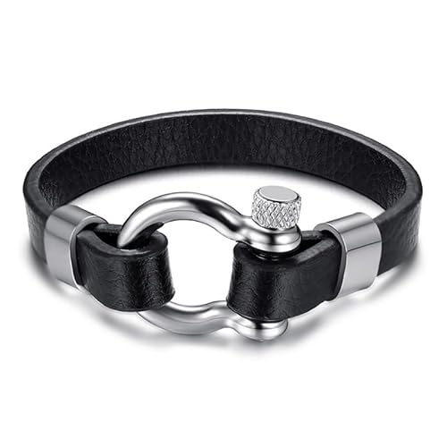 BOBIJOO JEWELRY - Armband Nautische Schrauben-Anker-Seemann - Herren - Schwarz Leder und Stahl BOBIJOO JEWELRY - Armband Nautische Schrauben-Anker-Seemann - Herren - Schwarz Leder und Stahl von BOBIJOO JEWELRY