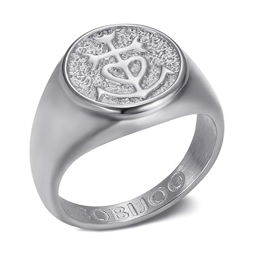 BOBIJOO JEWELRY - Bague Chevalière Anneau Unisexe Homme Femme Acier 316L Croix de Camargue Gardian - 19,1 (9 US) von BOBIJOO JEWELRY