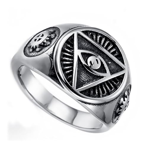 BOBIJOO JEWELRY - Bague Chevalière Illuminati Oeil de la Providence ou Omniscient Pyramide Acier Inoxydable - 21 (11 US) von BOBIJOO JEWELRY