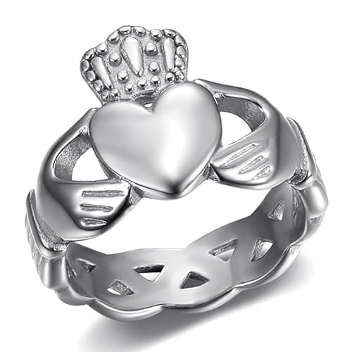 BOBIJOO JEWELRY - Bague CladdaghCoeur Amour Amitié Irlande Femme Acier Inoxydable Argenté - 17,8 (7 US) von BOBIJOO JEWELRY