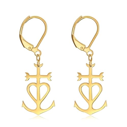 BOBIJOO JEWELRY - Boucles d'oreilles pendantes Croix de Camargue Acier inoxydable Or Doré Plaqué von BOBIJOO JEWELRY