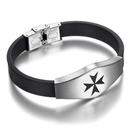 BOBIJOO JEWELRY - Bracelet Croix de Malte Templier Silicone Acier inoxydable 21cm BOBIJOO JEWELRY - Bracelet Croix de Malte Templier Silicone Acier inoxydable 21cm von BOBIJOO JEWELRY