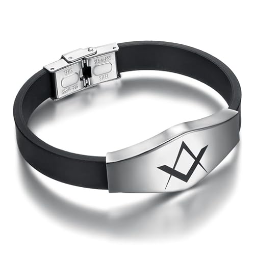 BOBIJOO JEWELRY - Bracelet Franc-maçon Compagnon Equerre Compas Silicone Acier inoxydable 21cm BOBIJOO JEWELRY - Bracelet Franc-maçon Compagnon Equerre Compas Silicone Acier inoxydable 21cm von BOBIJOO JEWELRY