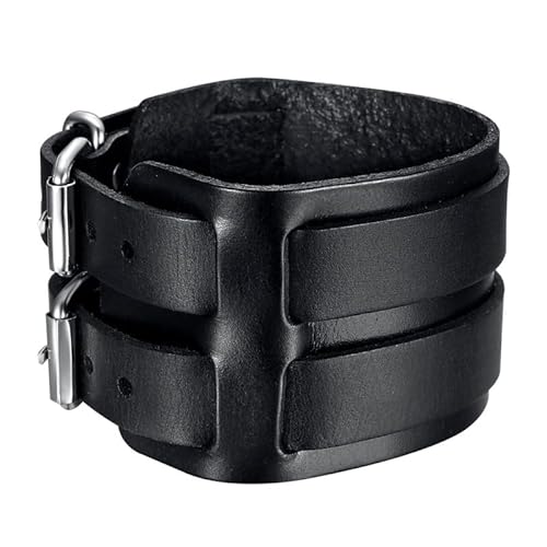 BOBIJOO JEWELRY - Bracelet de Force Noir Homme Cuir vachette véritable Acier inoxydable Double Ceinture BOBIJOO JEWELRY - Bracelet de Force Noir Homme Cuir vachette véritable Acier inoxydable Double Ceinture von BOBIJOO JEWELRY