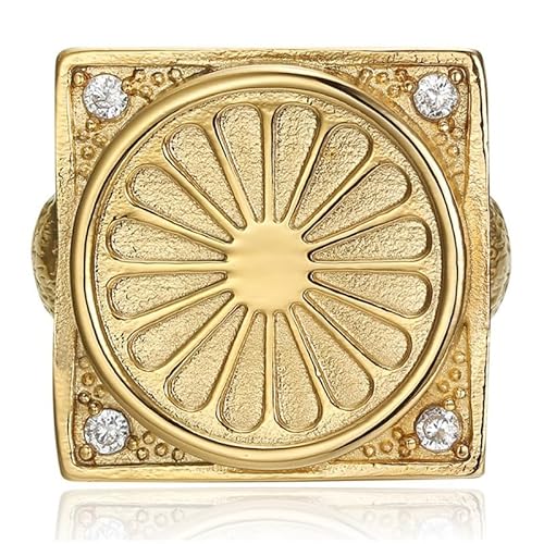BOBIJOO JEWELRY - Enorme Bague Chevalière Homme Gitan Niglo Drapeau Voyageur Acier Inoxydable Or Diamant - 17,8 (7 US) von BOBIJOO JEWELRY