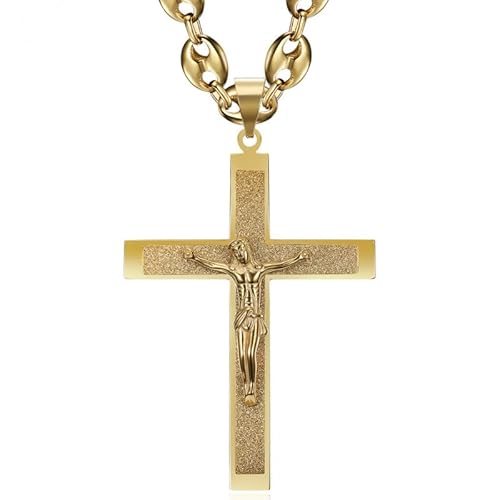 BOBIJOO JEWELRY - Enorme Pendentif Jésus Croix du Christ XXL + Grosse Chaîne Collier Grain de Café 70cm Acier Inoxydable Or BOBIJOO JEWELRY - Enorme Pendentif Jésus Croix du Christ XXL + Grosse Chaîne Collier Grain de Café 70cm Acier Inoxydable Or von BOBIJOO JEWELRY