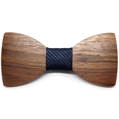 BOBIJOO JEWELRY - Noeud Papillon Bois Chic Tendance Homme Différents Modèles Fait Main Tissu Cuir - Dunkel/Blau von BOBIJOO JEWELRY