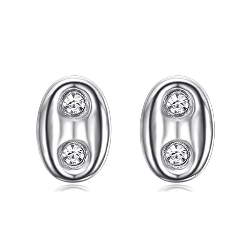 BOBIJOO JEWELRY - Ohrringe in Kaffeebohnenform aus versilbertem Edelstahl mit Zirkonia – 9 mm – Uni – Kreation von Bobijoo BOBIJOO JEWELRY - Ohrringe in Kaffeebohnenform aus versilbertem Edelstahl mit Zirkonia – 9 mm – Uni – Kreation von Bobijoo von BOBIJOO JEWELRY