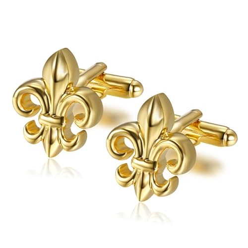 BOBIJOO JEWELRY - Paire Boutons de Manchette Fleur de Lys Doré Or Fin Accessoire Homme Royaliste von BOBIJOO JEWELRY