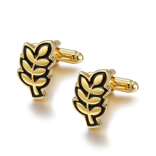 BOBIJOO JEWELRY - Paar Manschettenknöpfe Gold Schwarz Zweig von Acacia Freimaurerei Liebe Gottes von BOBIJOO JEWELRY
