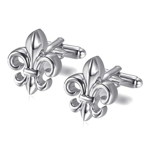 BOBIJOO JEWELRY - Paire Boutons de Manchette Fleur de Lys Argenté Symbole Patriote Royaliste von BOBIJOO JEWELRY