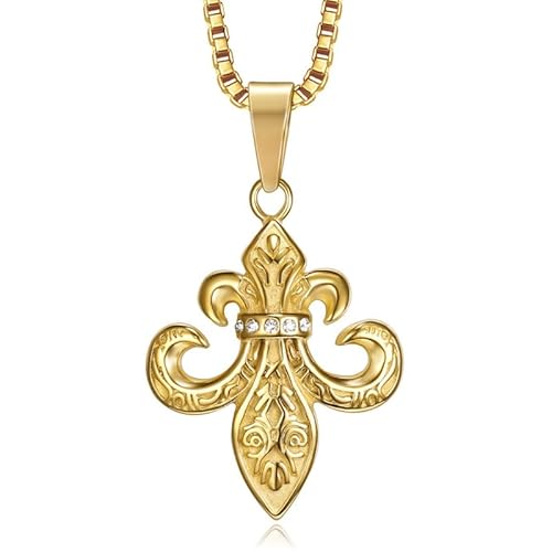 BOBIJOO JEWELRY - Pendentif Argenté Fleur de LYS Patriote templier Royaliste Acier Or Doré Plaqué Strass Chaîne BOBIJOO JEWELRY - Pendentif Argenté Fleur de LYS Patriote templier Royaliste Acier Or Doré Plaqué Strass Chaîne von BOBIJOO JEWELRY