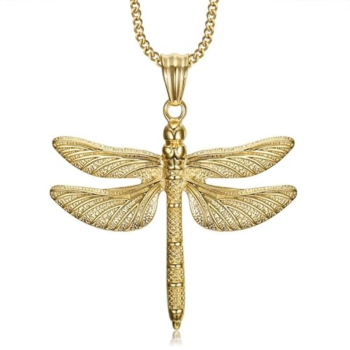 BOBIJOO JEWELRY - Pendentif Chaîne Grande Libellule Acier 316L Or Doré Plaqué Homme Femme Chaîne von BOBIJOO JEWELRY