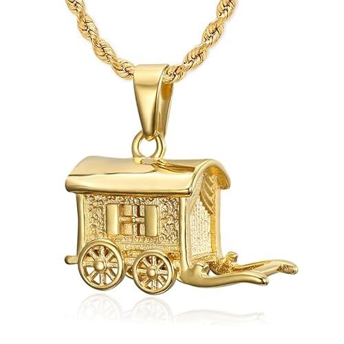 BOBIJOO JEWELRY - Pendentif Collier Roulotte Verdine Caravane Voyageurs Gitans Acier Or Plaqué Chaîne BOBIJOO JEWELRY - Pendentif Collier Roulotte Verdine Caravane Voyageurs Gitans Acier Or Plaqué Chaîne von BOBIJOO JEWELRY