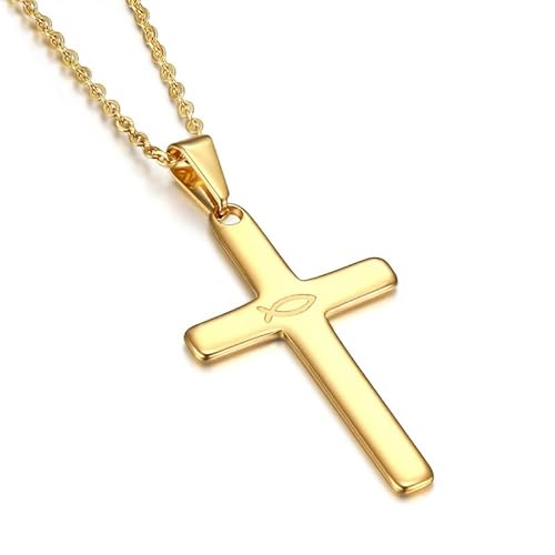 BOBIJOO JEWELRY - Pendentif Croix Evangélique Ichthus Poisson Jesus Acier Or Collier Chaîne 39mm Gispy Baptême BOBIJOO JEWELRY - Pendentif Croix Evangélique Ichthus Poisson Jesus Acier Or Collier Chaîne 39mm Gispy Baptême von BOBIJOO JEWELRY